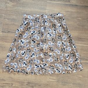 Lily White Floral Button-Front A-Line Skirt